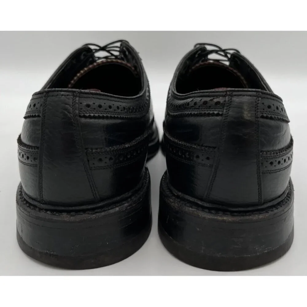 Vintage Florsheim Imperial Size 12D Black Leather Cordovan Wingtip Oxfords 76019